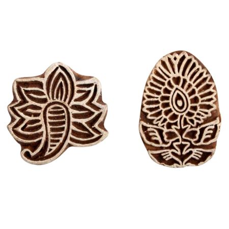 Set of 2 Piece New Mix Wooden Printing Block